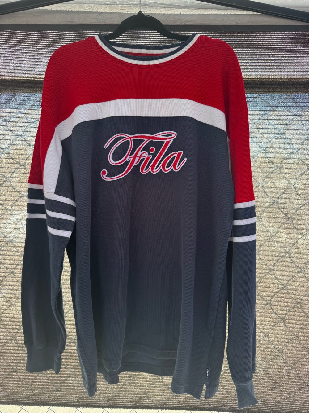 Fila Red, Navy & White Men’s Colorblock Crewneck Sweater